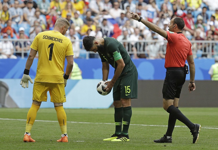 A penalty was awarded to Australia after the VAR system was reviewed in their FIFA 2018 match against Australia