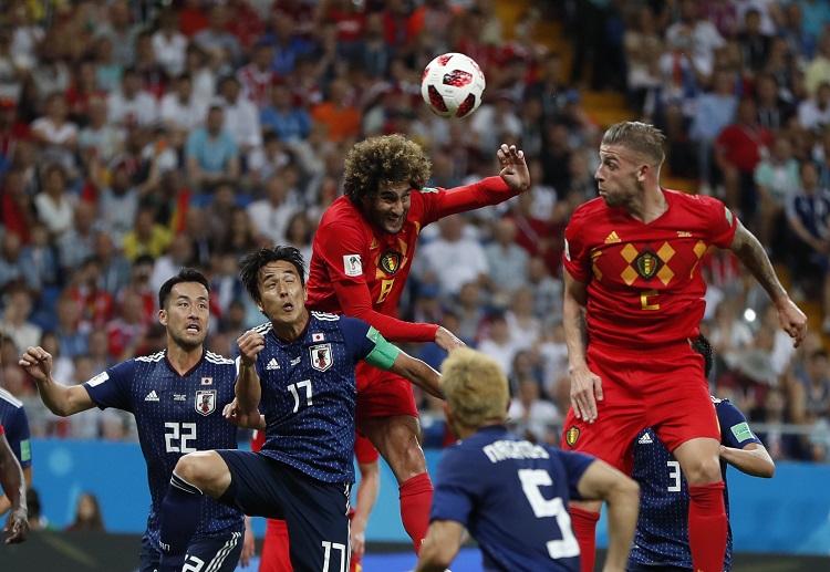 Eden Hazard sets up Marouane Fellaini to score the second goal of Belgium in their FIFA 2018 match versus Japan