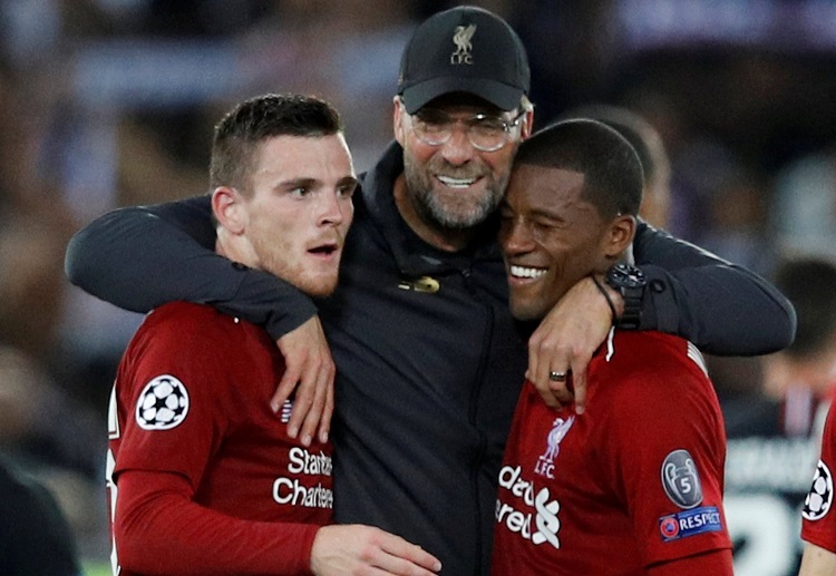 Liverpool boss Jurgen Klopp congratulates his players after their Champions League match against PSG