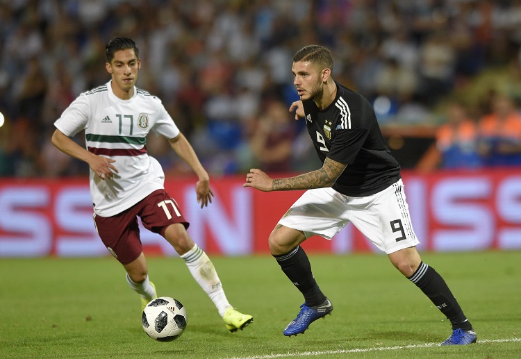 Mauro Icardi scored his first international goal during Argentina's international friendly against Mexico