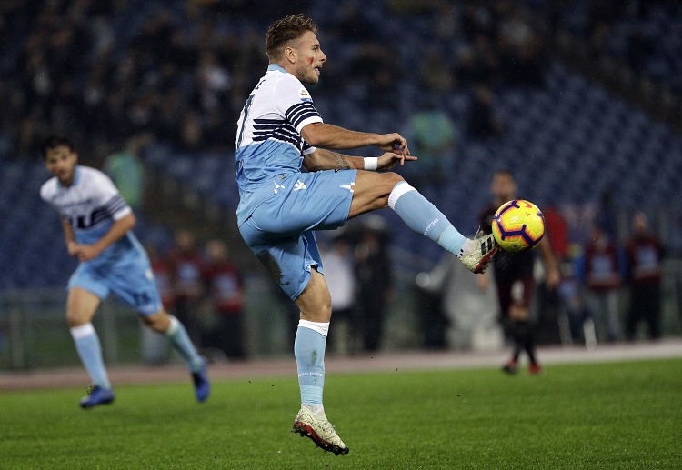 Lazio star Ciro Immobile score late during the Serie A game against Napoli