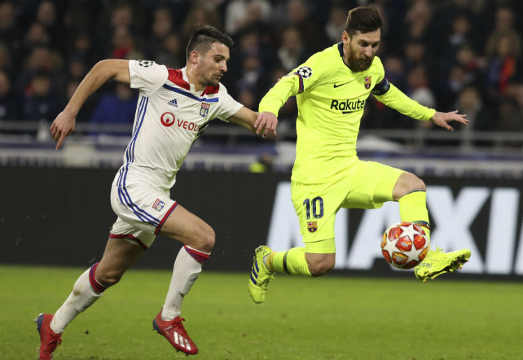 The first leg of the Champions League round of 16 match between Lyon and Barcelona ended in a goalless draw