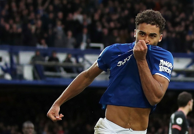 Everton's Dominic Calvert-Lewin delights fans after leading the squad in their Premier League game over Chelsea