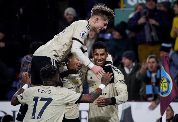 Manchester United players are ecstatic as they moved up to fifth place in the Premier League table after beating Burnley