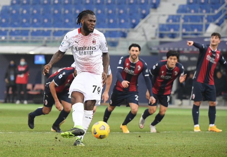 Serie A: Franck Kessie converted a penalty to secure AC Milan's second goal against Bologna