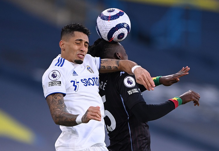 During the Premier League tie vs Villa, Raphinha gets a head to it but the ball bounces wide 