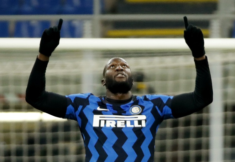 Romelu Lukaku celebrates after scoring a brace during a Serie A match