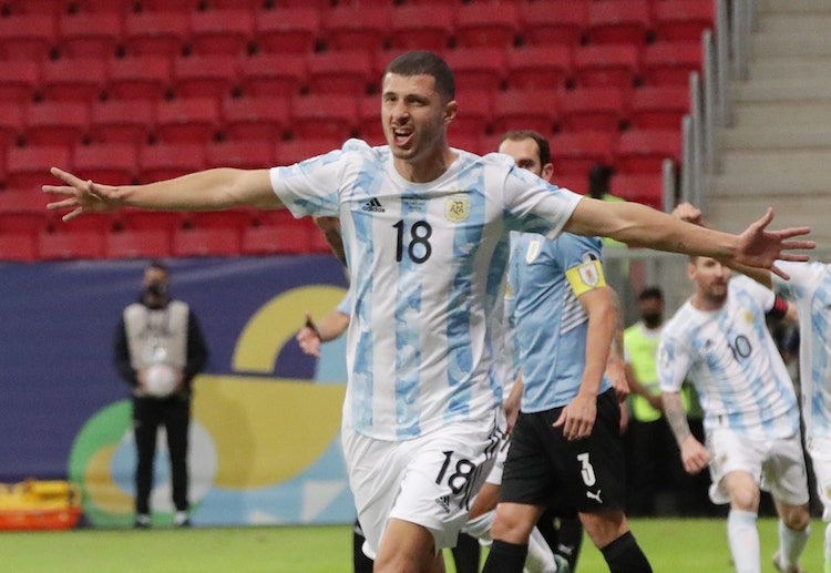 Argentina’s Guido Rodriguez first-half goal registers a a first-half goal in Copa America clash with Uruguay