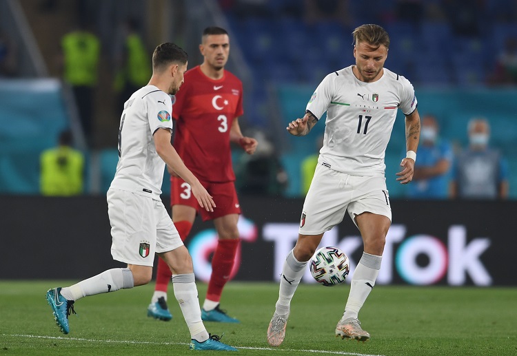 Ciro Immobile scores for Italy during their match against Turkey in Euro 2020