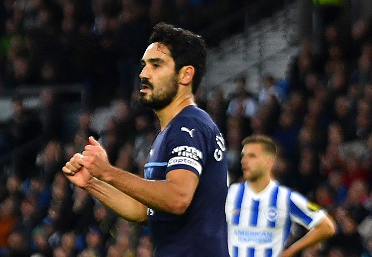 Ilkay Gundogan netted the opener in Man City’s 4-1 Premier League victory over Brighton