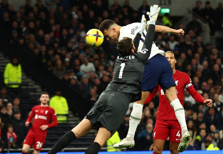 Winger Ivan Perisic from Tottenham Hotspur headed against the post against Liverpool in their Premier League match.