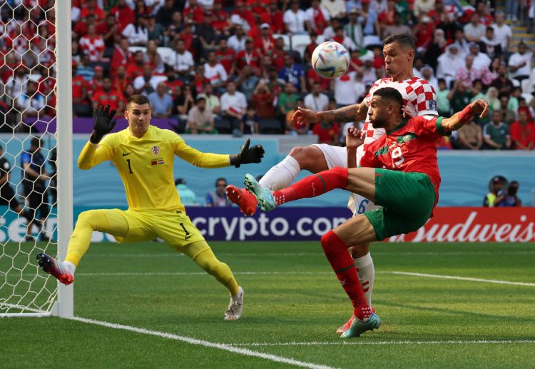 Youssef En Nesyri will aim to score for Morocco against Belgium in the World Cup 2022 group stage