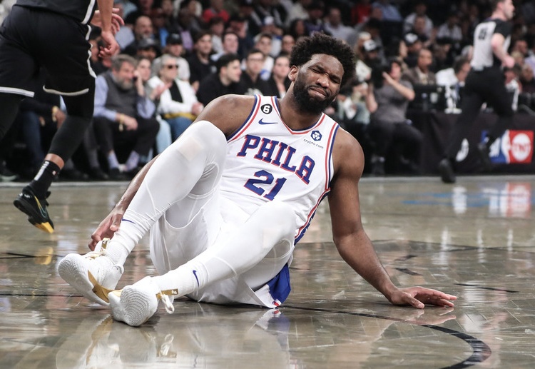 Joel Embiid is in doubt ahead of the NBA play off match between Sixers and Celtics due to a knee sprain