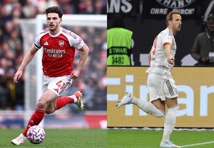 챔피언스리그: 데클란 라이스와 해리 케인은 모두 에미레이트 스타디움에서 득점을 노린다